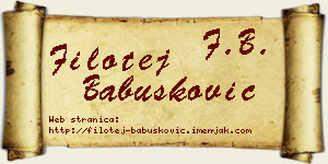 Filotej Babušković vizit kartica